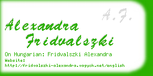 alexandra fridvalszki business card